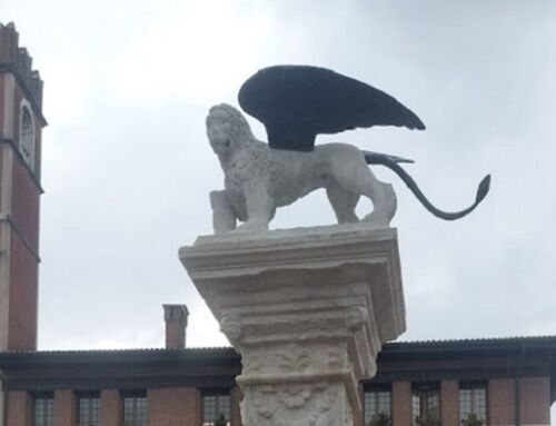 Il restauro del Leone alato, simbolo di Marostica